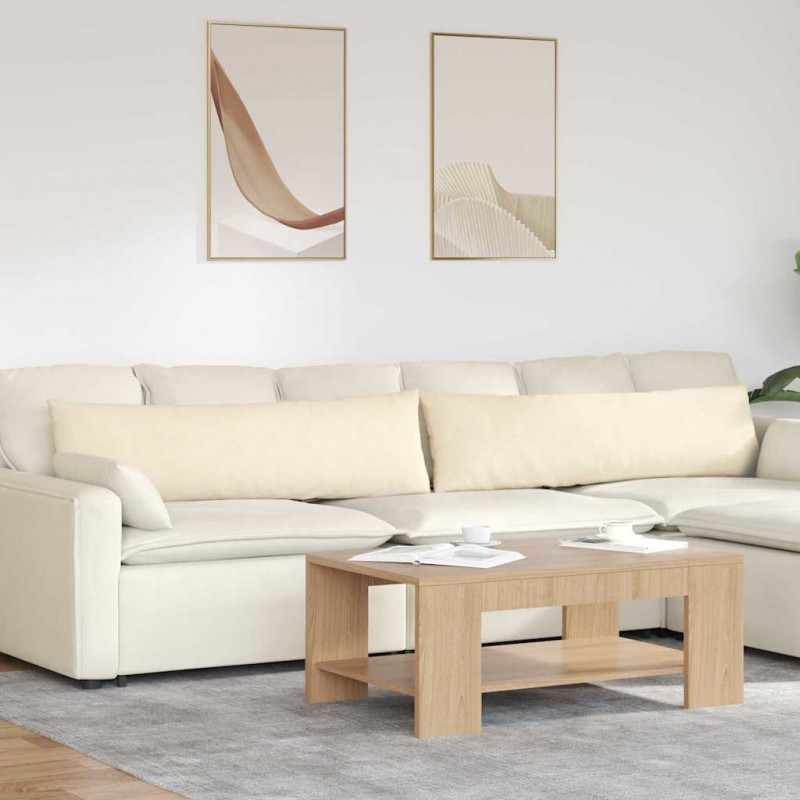 Poduszki na sofę 2 pcs Kremowy 145 x 40 cm Tkanina sztruksowa