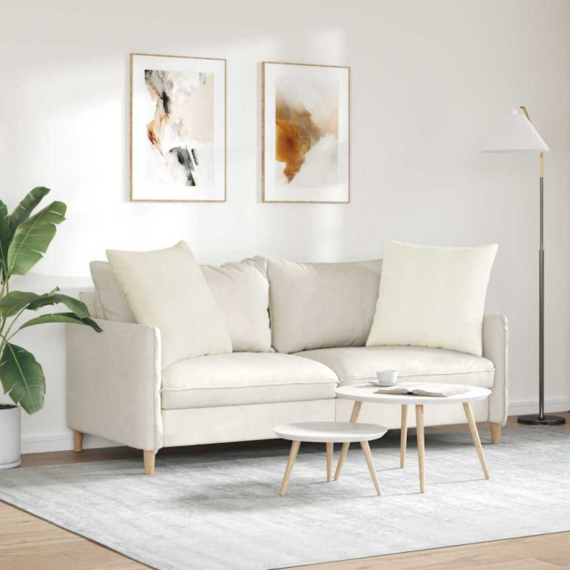 Poduszki na sofę 2 pcs Kremowy 80 x 80 cm Tkanina sztruksowa