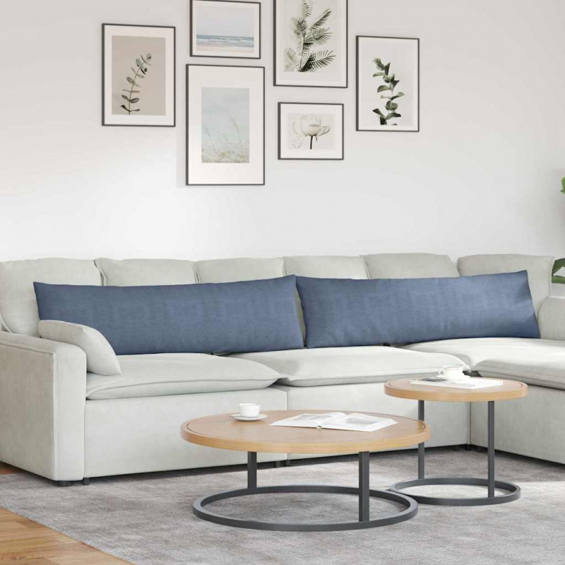 Poduszki na sofę 2 pcs Niebieski 145 x 40 cm Tkanina sztruksowa