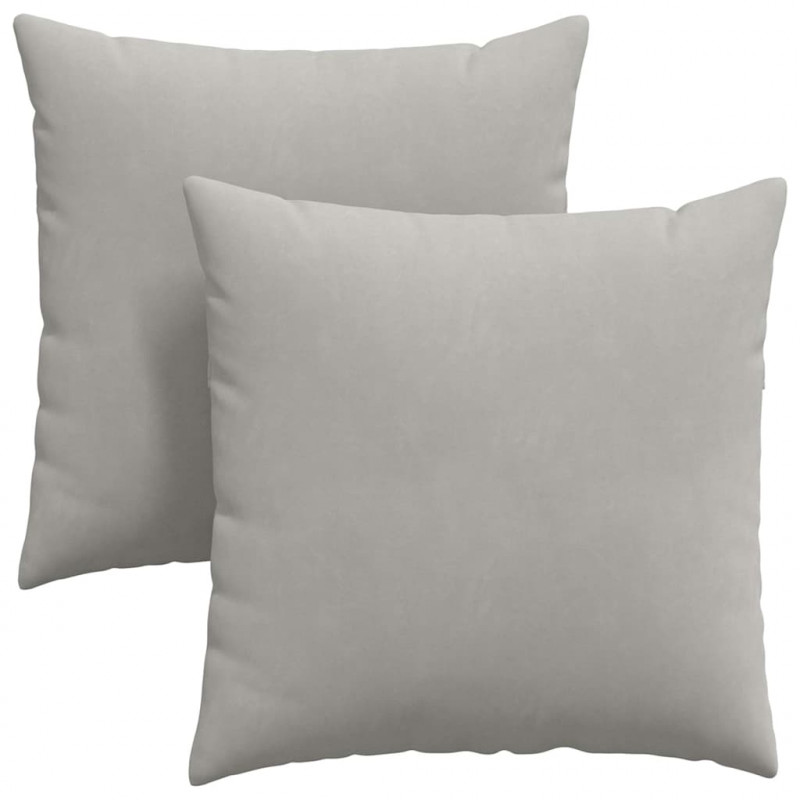Poduszki na sofę 2 pcs Jasnoszary 80 x 80 cm tkanina