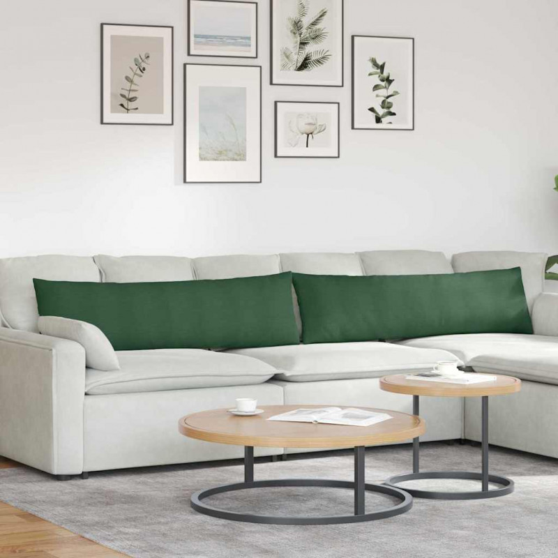 Poduszki na sofę 2 pcs Ciemna zieleń 145 x 40 cm