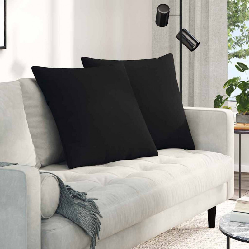 Poduszki na sofę 2 pcs Czarny 80 x 80 cm tkanina