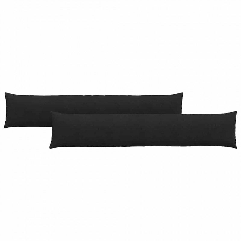 Poduszki na sofę 2 pcs Czarny 200 x 40 cm tkanina
