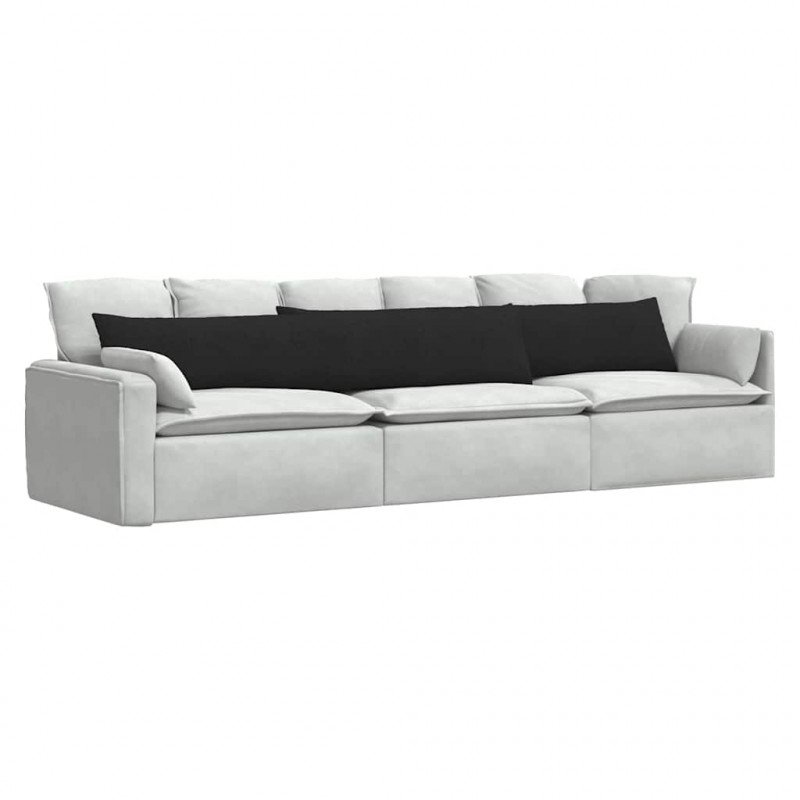 Poduszki na sofę 2 pcs Czarny 200 x 40 cm tkanina