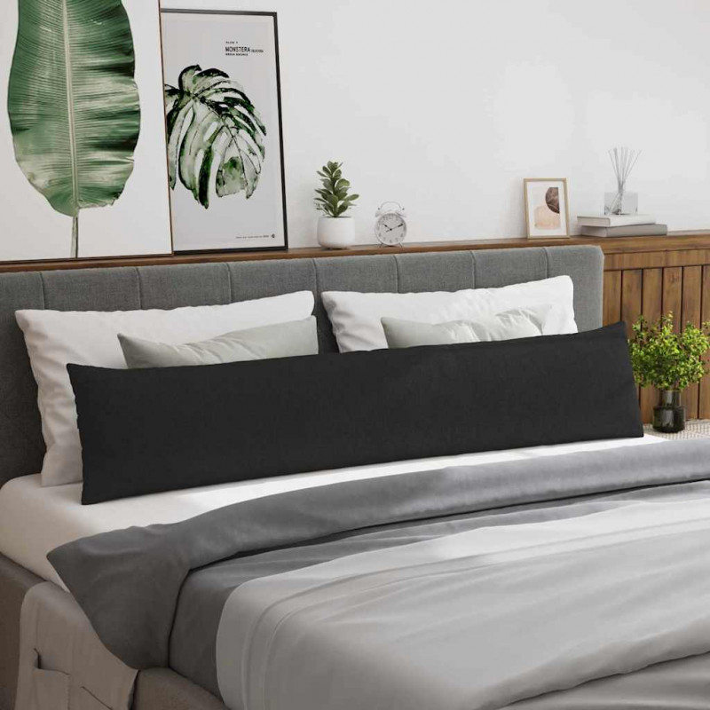 Poduszki na sofę 2 pcs Czarny 200 x 40 cm tkanina