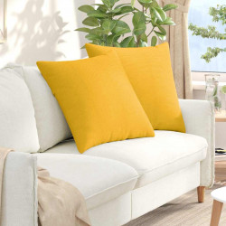 Poduszki na sofę 2 pcs Jasnożółty 80 x 80 cm Tkanina sztruksowa