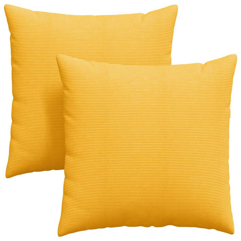 Poduszki na sofę 2 pcs Jasnożółty 80 x 80 cm Tkanina sztruksowa