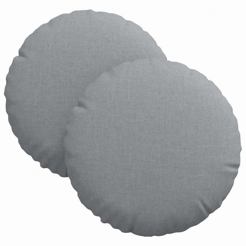 Poduszki na siedziska 2 pcs Jasnoszary Ø30 x 13 cm tkanina