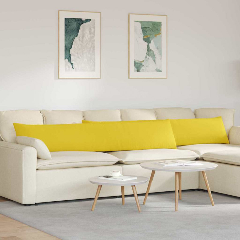 Poduszki na sofę 2 pcs Jasnożółty 200 x 40 cm tkanina