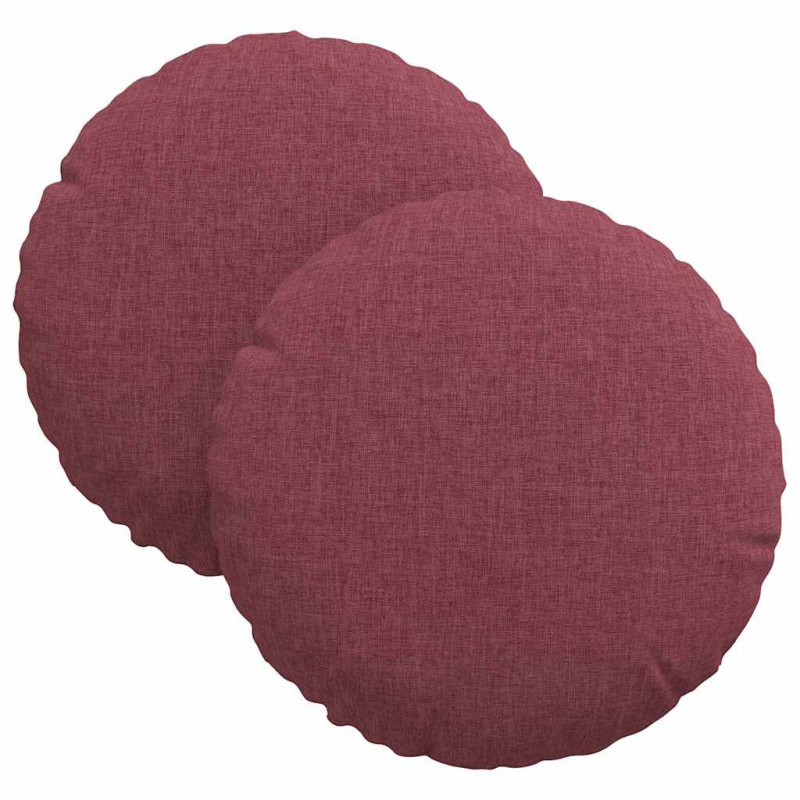 Poduszki na siedziska 2 pcs Czerwone wino Ø30 x 13 cm tkanina