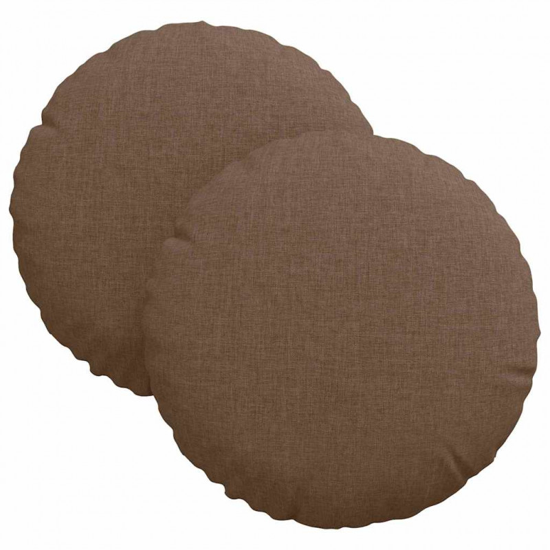 Poduszki na siedziska 2 pcs Brązowy Ø30 x 13 cm tkanina