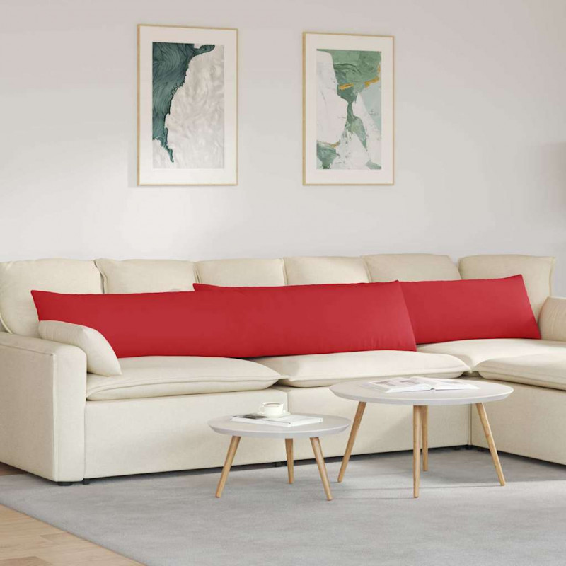 Poduszki na sofę 2 pcs Czerwony 200 x 40 cm tkanina