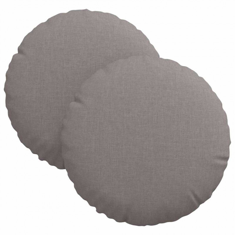 Poduszki na siedziska 2 pcs Ciemnoszary Ø30 x 13 cm tkanina