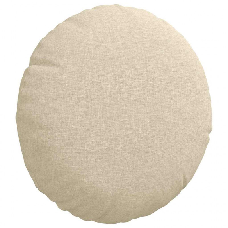 Poduszki na siedziska 2 pcs Kremowy Ø30 x 13 cm tkanina