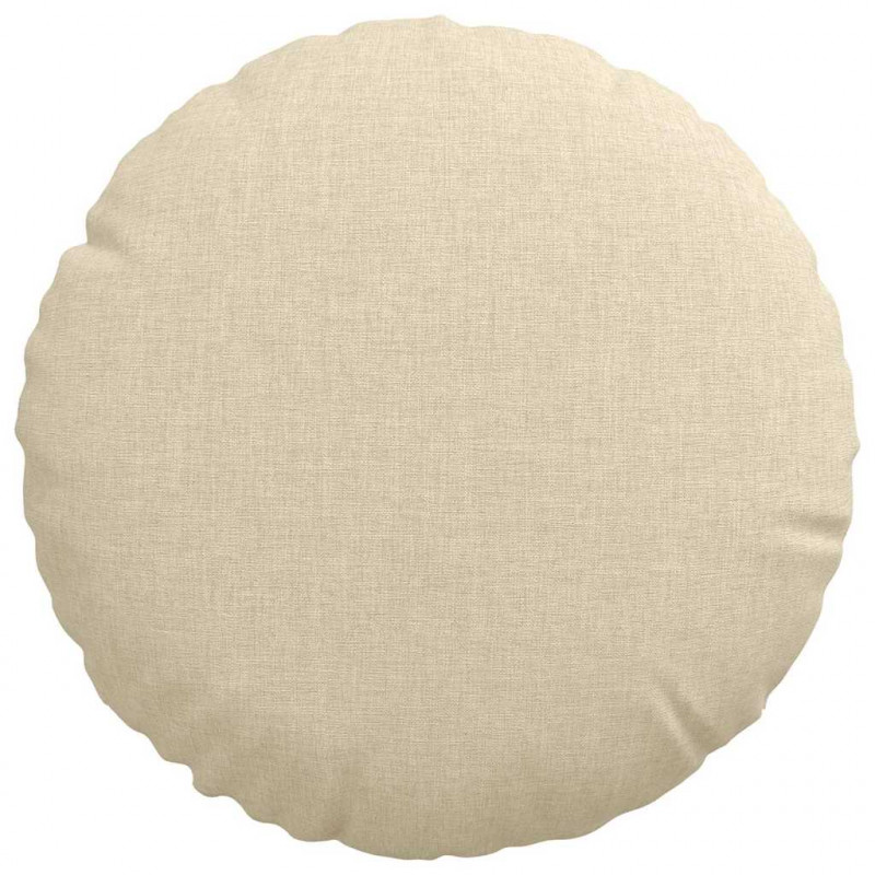Poduszki na siedziska 2 pcs Kremowy Ø30 x 13 cm tkanina
