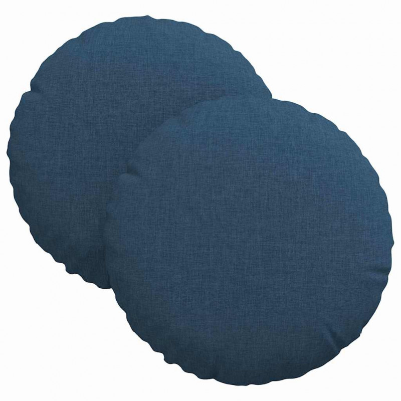 Poduszki na siedziska 2 pcs Niebieski Ø30 x 13 cm tkanina