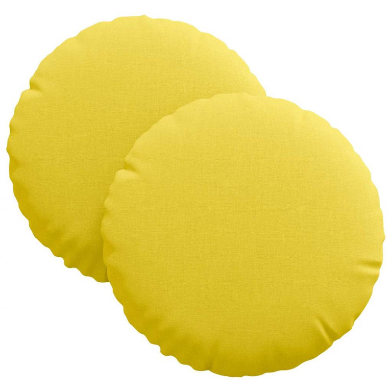 Poduszki na siedziska 2 pcs Jasnożółty Ø30 x 13 cm tkanina