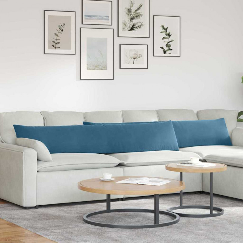 Poduszki na sofę 2 pcs Niebieski 200 x 40 cm Tkanina sztruksowa