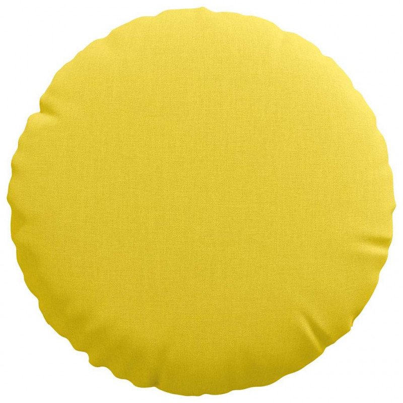Poduszki na siedziska 2 pcs Jasnożółty Ø30 x 13 cm tkanina