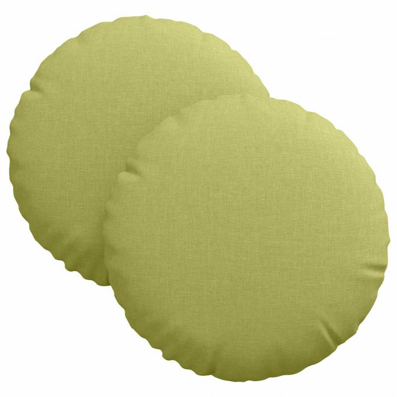 Poduszki na siedziska 2 pcs Jasnozielony Ø30 x 13 cm tkanina
