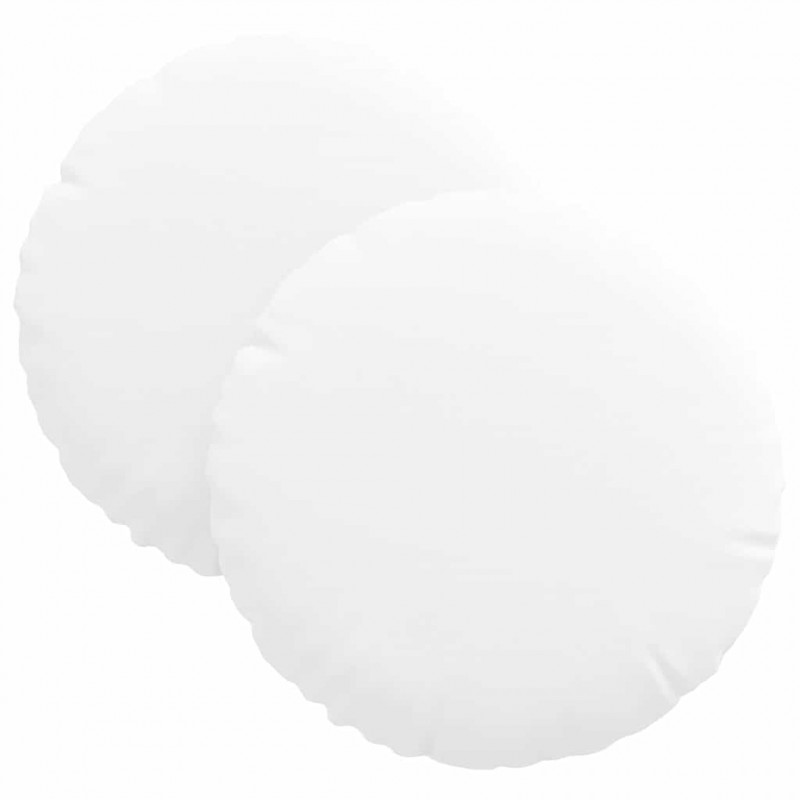 Poduszki na siedziska 2 pcs Biały Ø30 x 13 cm tkanina