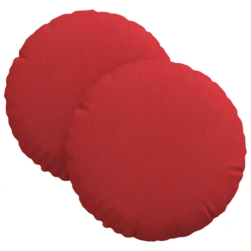Poduszki na siedziska 2 pcs Czerwony Ø30 x 13 cm tkanina