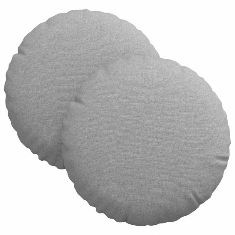 Poduszki na siedziska 2 pcs Szary chmur Ø30 x 13 cm tkanina