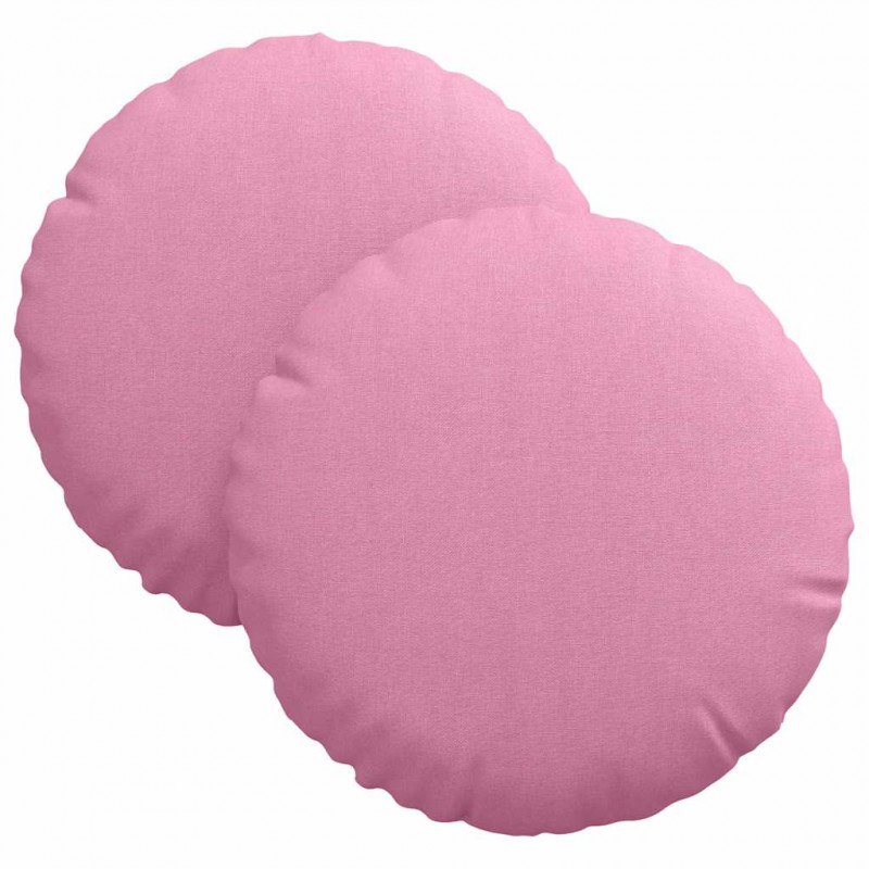 Poduszki na siedziska 2 pcs Różowy Ø30 x 13 cm tkanina