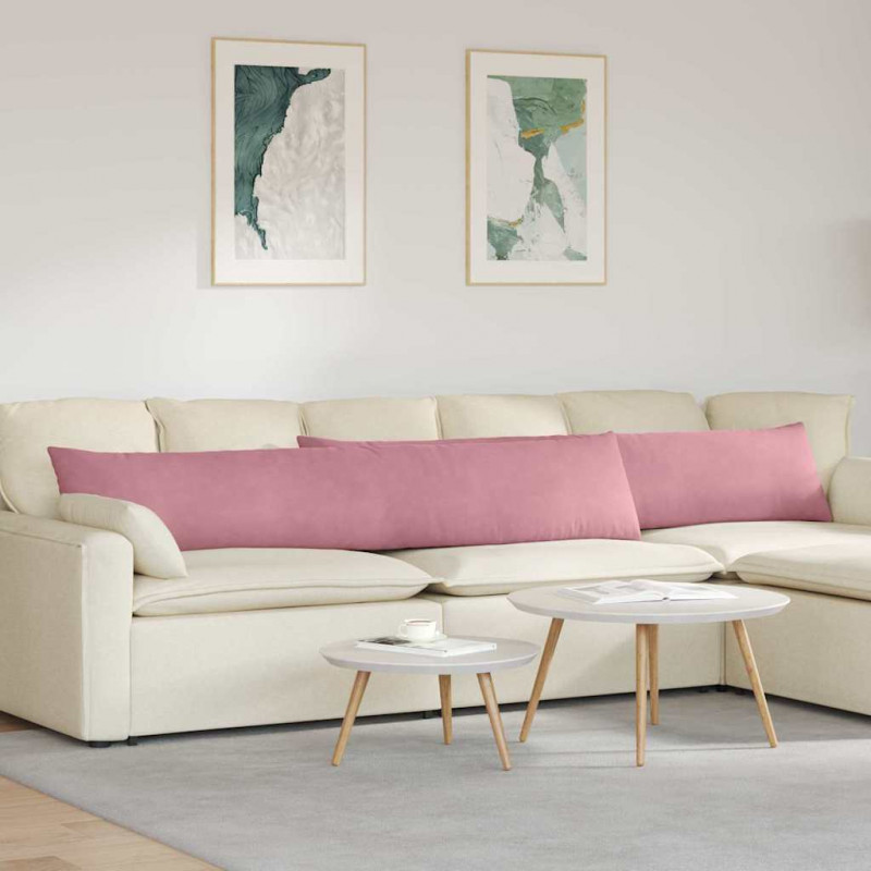 Poduszki na sofę 2 pcs Różowy 200 x 40 cm Tkanina sztruksowa