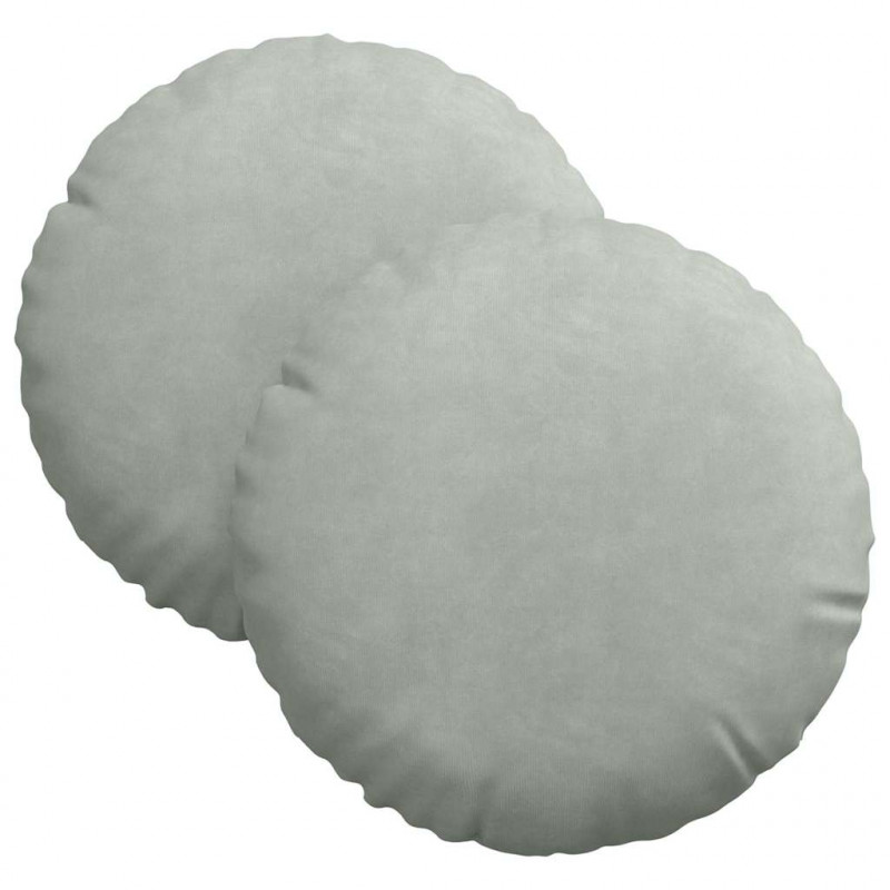 Poduszki na siedziska 2 pcs Jasnoszary Ø 40 x 13 cm Aksamit