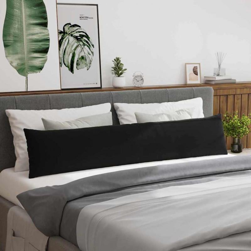 Poduszki na sofę 2 pcs Czarny 200 x 40 cm Tkanina sztruksowa