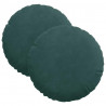 Poduszki na siedziska 2 pcs Ciemna zieleń Ø 40 x 13 cm Aksamit