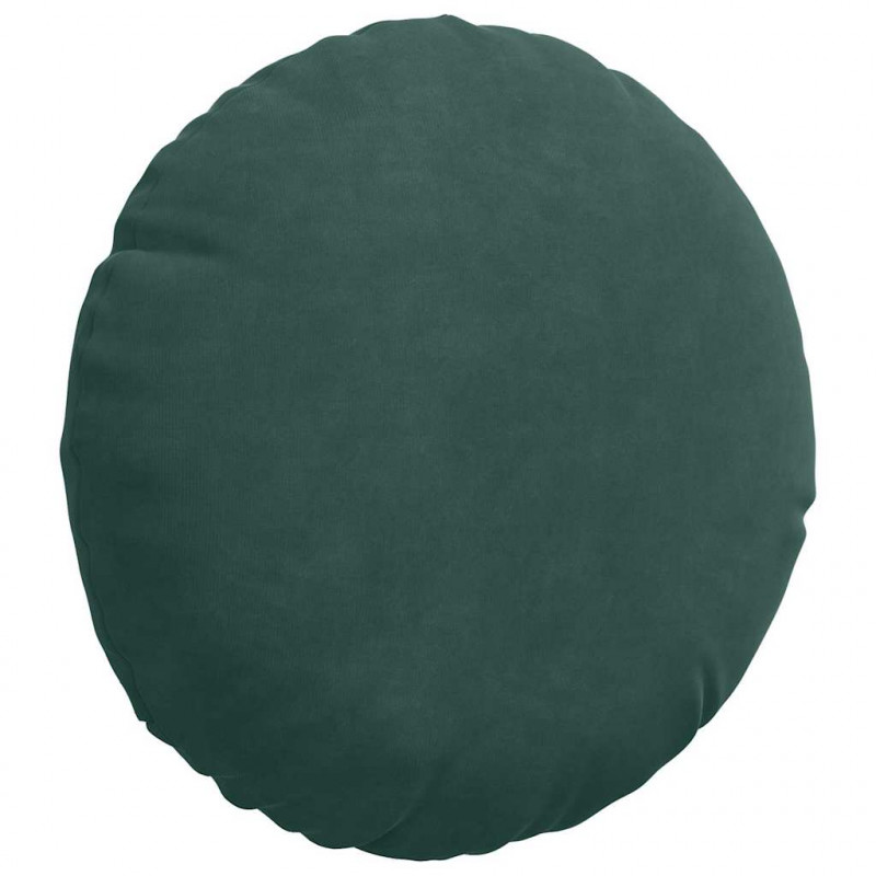 Poduszki na siedziska 2 pcs Ciemna zieleń Ø 40 x 13 cm Aksamit