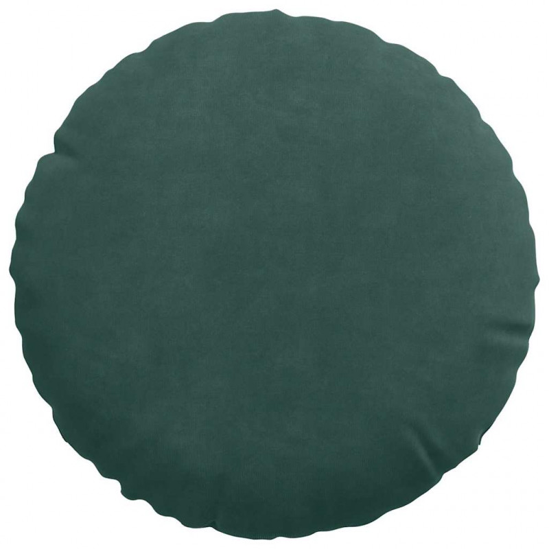 Poduszki na siedziska 2 pcs Ciemna zieleń Ø 40 x 13 cm Aksamit