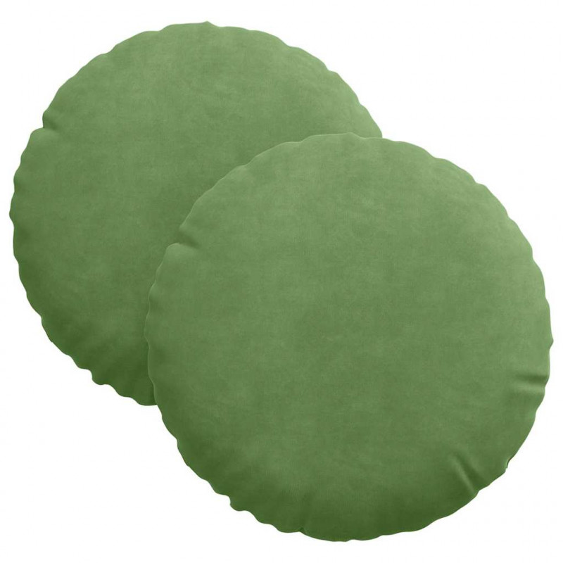 Poduszki na siedziska 2 pcs Jasnozielony Ø 40 x 13 cm Aksamit