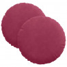 Poduszki na siedziska 2 pcs Czerwone wino Ø 40 x 13 cm Aksamit