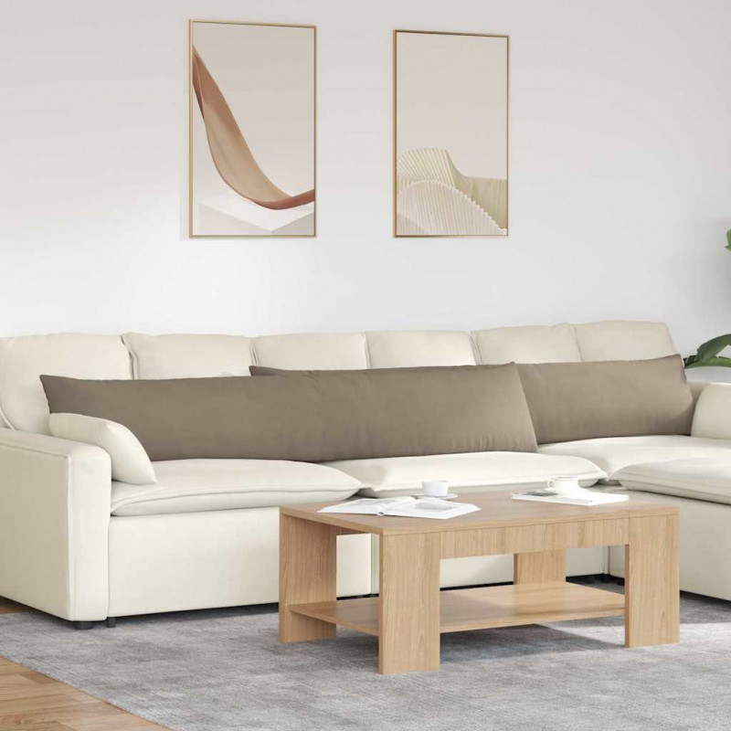 Poduszki na sofę 2 pcs Ciemnoszary 200 x 40 cm tkanina