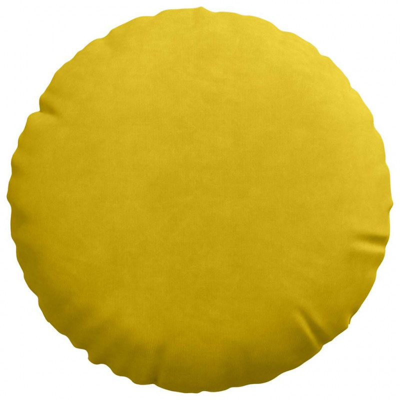Poduszki na siedziska 2 pcs Żółty Ø 40 x 13 cm Aksamit