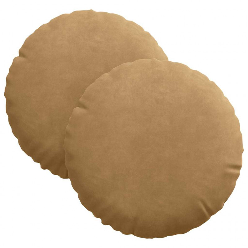 Poduszki na siedziska 2 pcs Brązowy Ø 40 x 13 cm Aksamit