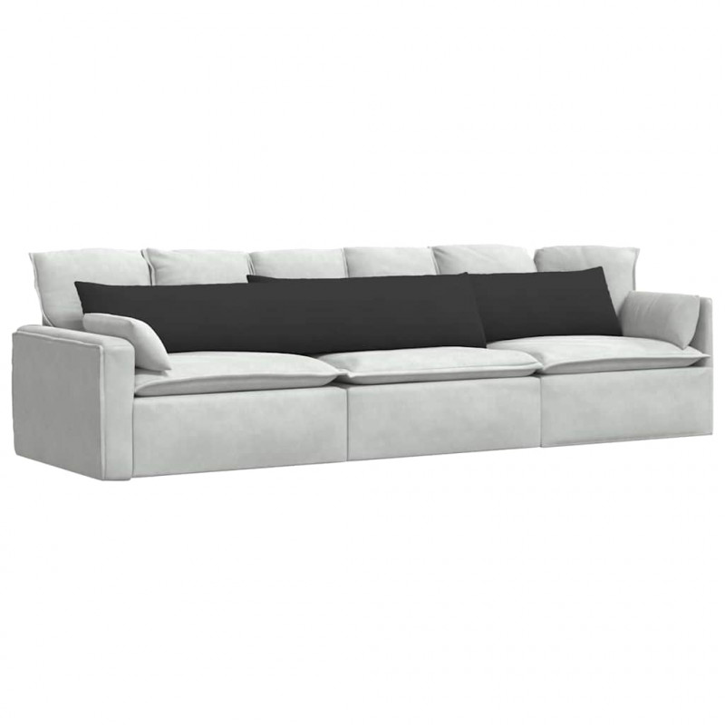 Poduszki na sofę 2 pcs Czarny 200 x 40 cm tkanina