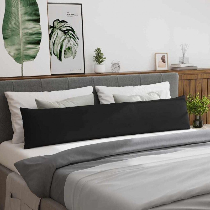 Poduszki na sofę 2 pcs Czarny 200 x 40 cm tkanina