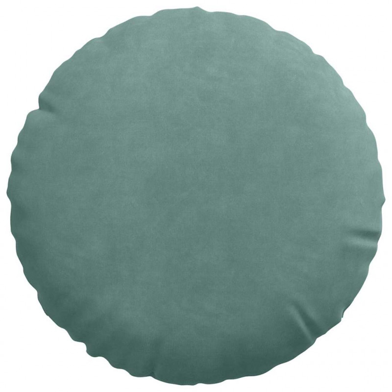 Poduszki na siedziska 2 pcs Zielony morski Ø 40 x 13 cm Aksamit