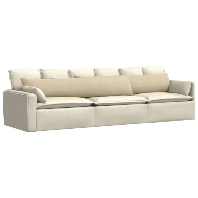 Poduszki na sofę 2 pcs Kremowy 200 x 40 cm tkanina