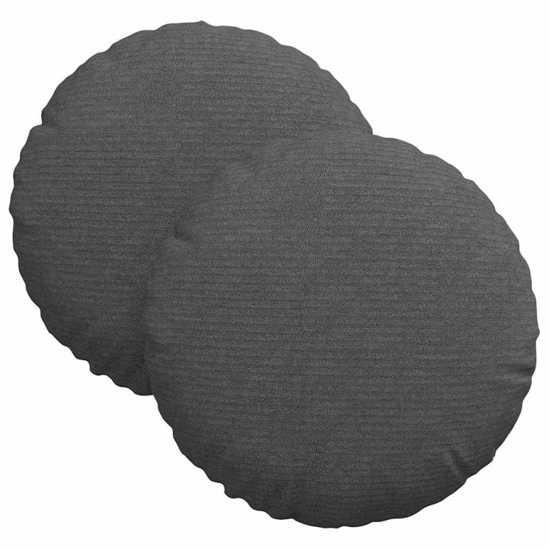 Poduszki na siedziska 2 pcs Ciemnoszary Ø 30 cm