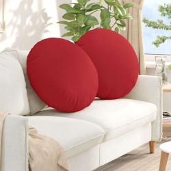Poduszki na siedziska 2 pcs Czerwony Ø60 x 21 cm tkanina