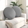 Poduszki na siedziska 2 pcs Szary chmur Ø60 x 21 cm tkanina