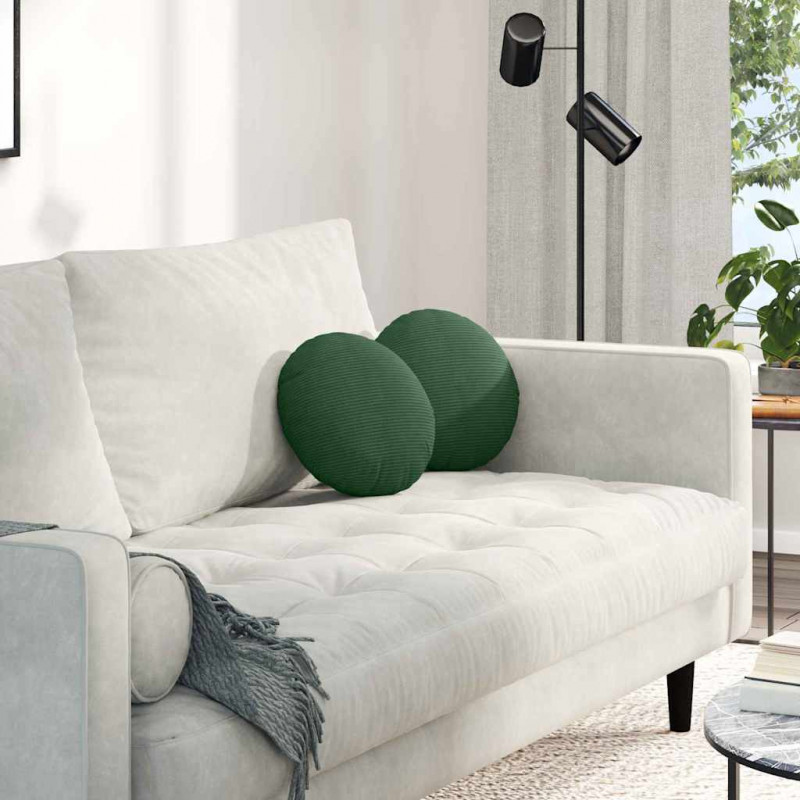 Poduszki na siedziska 2 pcs Ciemna zieleń Ø 30 cm