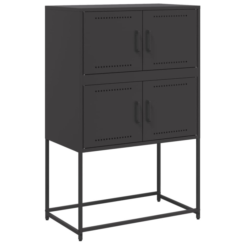 Szafka, czarna, 68,5x38,5x107 cm, stal