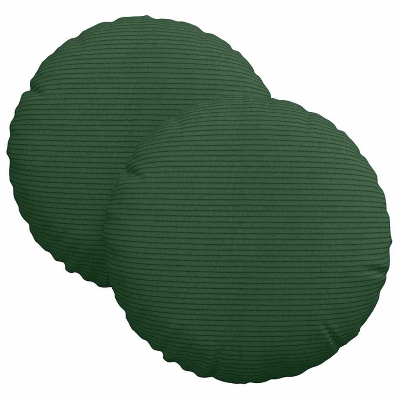 Poduszki na siedziska 2 pcs Ciemna zieleń Ø 30 cm