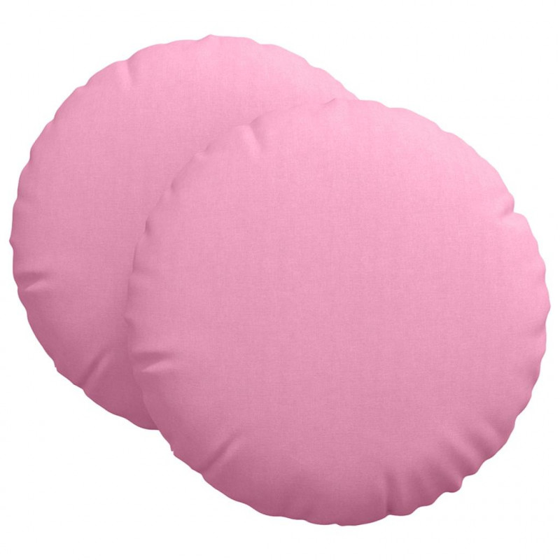 Poduszki na siedziska 2 pcs Różowy Ø60 x 21 cm tkanina
